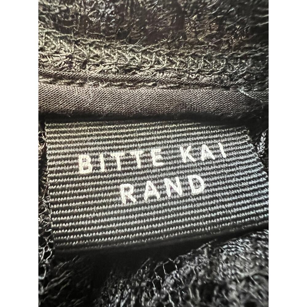 Bitte Kai Rand Peplum Short Sleeve Black Lace Overlay Dress Size: 3 (XL) - Picture 7 of 10